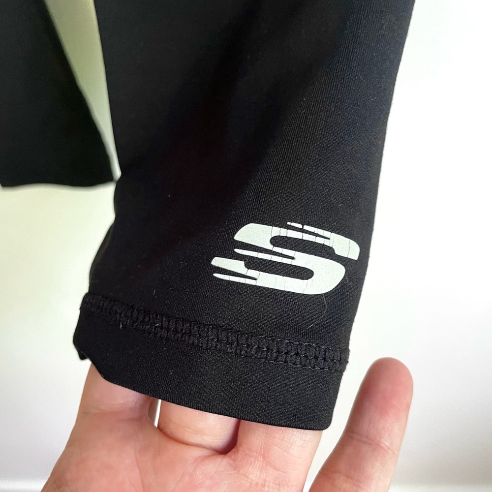 4/$20💥Sketchers Cropped Capri Athletic Tights Leggings, Yoga, Gusset, Black